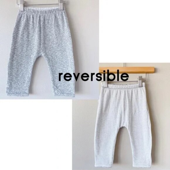 GAP sweatpant reversible 0-3m marled salt & pepper unisex grey & white - Picture 1 of 17